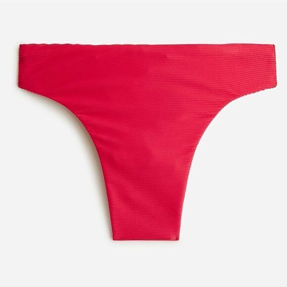 New J.Crew Ribbed High-Rise Cheeky Bikini Bottom in Pink Size XXL NWT - Picture 4 of 10